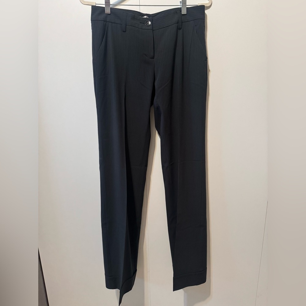 CAbi Black Pinstriped Suit Pants - Long